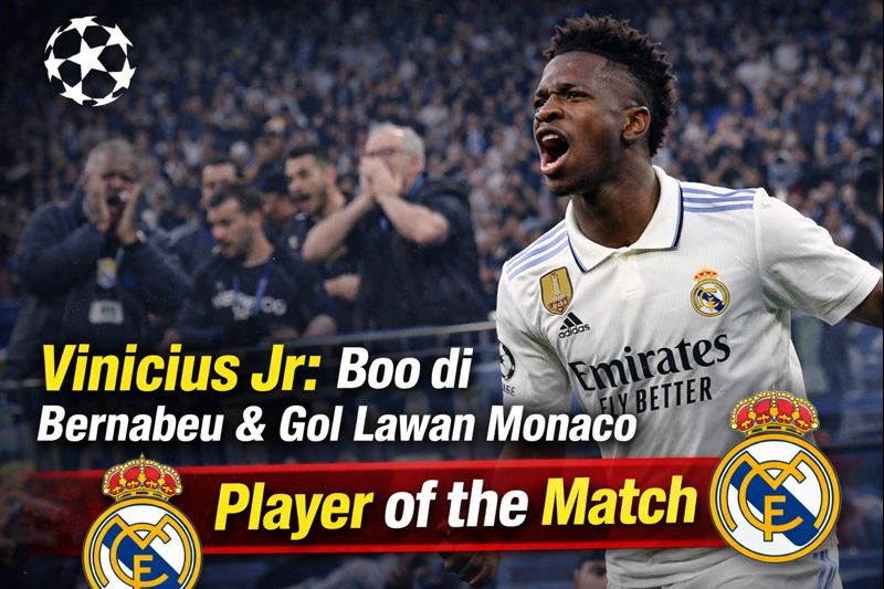 Player of the Match Saat Real Madrid Kalahkan Monaco, Vinicius Jr Cerita soal Boo dan Cacian di Bernabeu