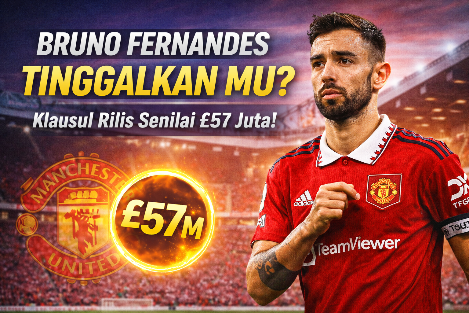 Masa depan kapten Manchester United kembali disorot usai muncul kabar klausul rilis £57 juta di tengah ketidakpastian proyek Setan Merah.