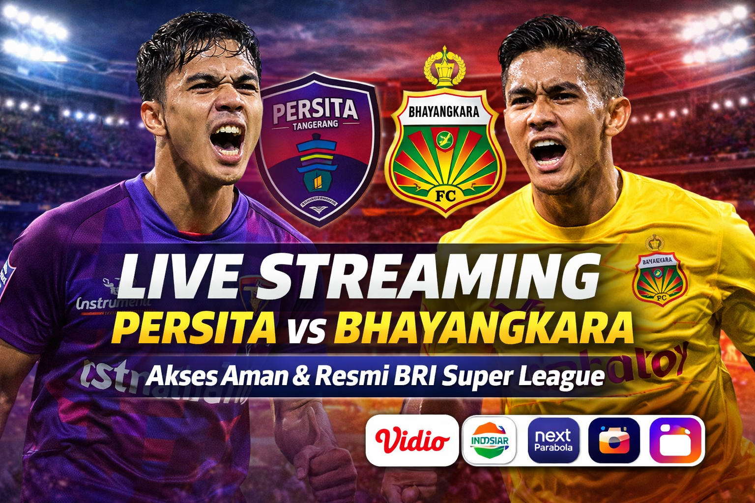 Duel krusial BRI Super League yang bisa disaksikan lewat berbagai platform streaming resmi dengan kualitas tayangan terbaik