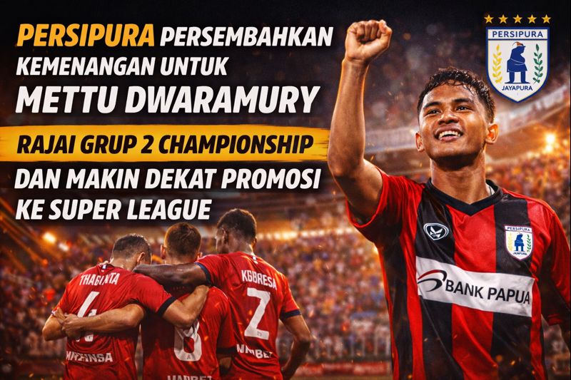 Persipura Persembahkan Kemenangan untuk Mettu Dwaramury, Rajai Grup 2 Championship dan Makin Dekat Promosi ke Super League