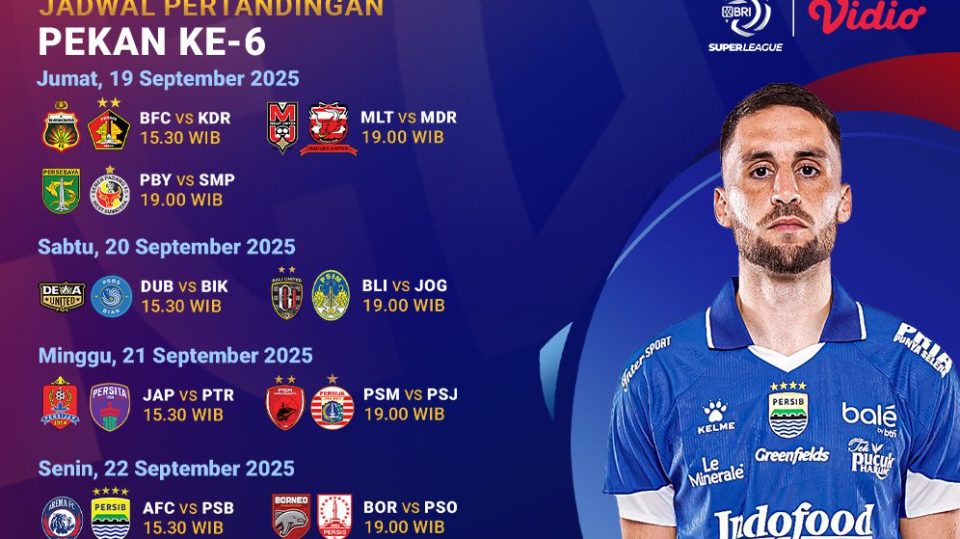 Simak Jadwal Live Streaming BRI Super League Pekan Ke-19, Tayang di Vidio