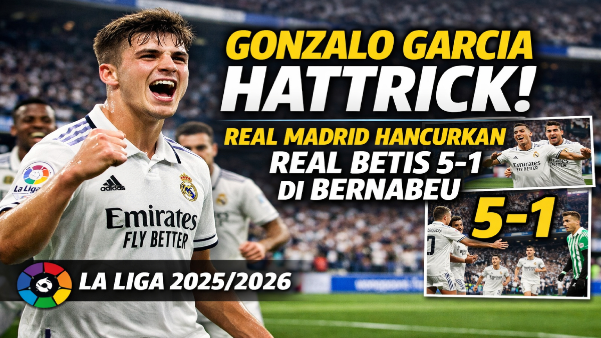 Gonzalo Garcia Hattrick, Real Madrid Hancurkan Real Betis 5-1 di Bernabeu