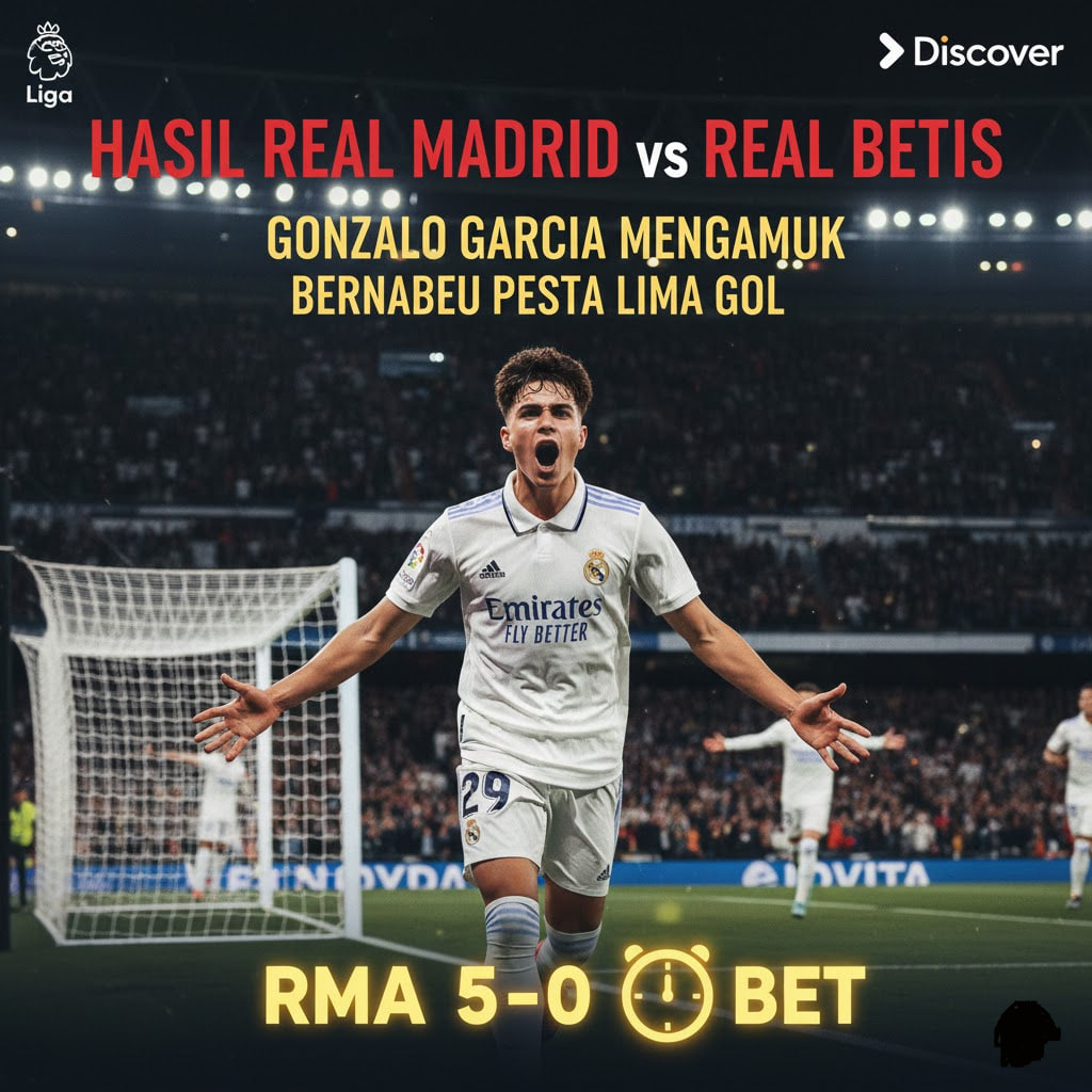 Hasil Real Madrid vs Real Betis: Gonzalo Garcia Mengamuk, Bernabeu Pesta Lima Gol