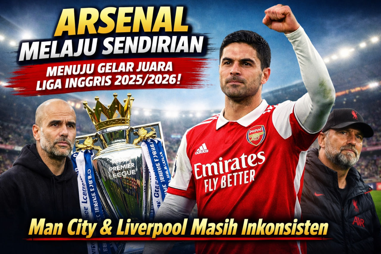 Arsenal Melaju Sendirian Menuju Gelar Juara Liga Inggris 2025/2026: Man City hingga Liverpool Masih Inkonsisten