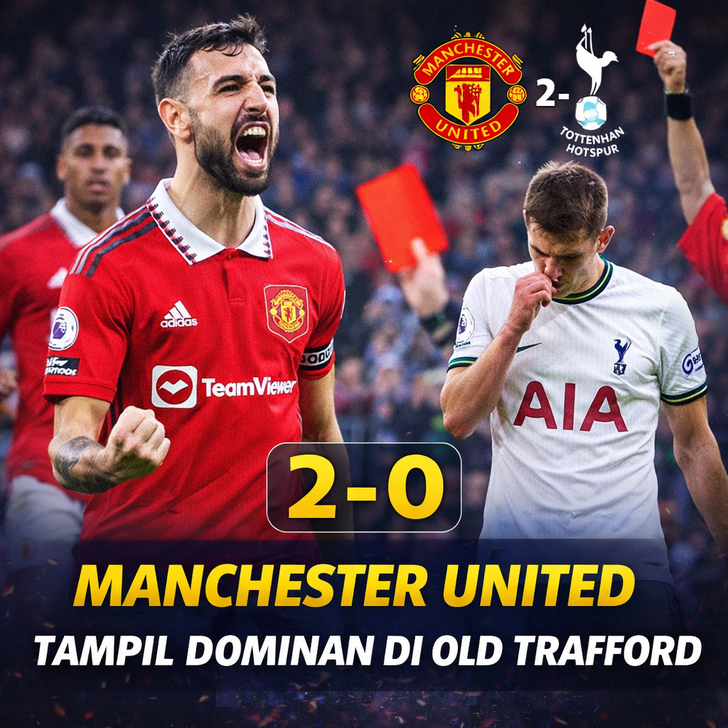 Unggul Jumlah Pemain Sejak Babak Pertama, Manchester United Tampil Dominan dan Amankan Tiga Poin Penting Lewat Performa Solid di Old Trafford