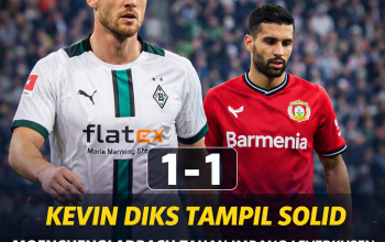 Kevin Diks Tampil Solid Sepanjang Laga, Moenchengladbach Tahan Imbang Leverkusen dalam Duel Ketat Bundesliga yang Penuh Intensitas