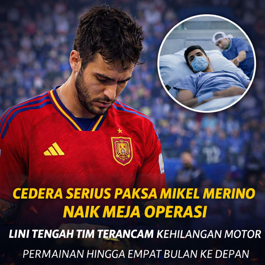Cedera Serius Paksa Mikel Merino Naik Meja Operasi, Lini Tengah Tim Terancam Kehilangan Motor Permainan Hingga Empat Bulan ke Depan