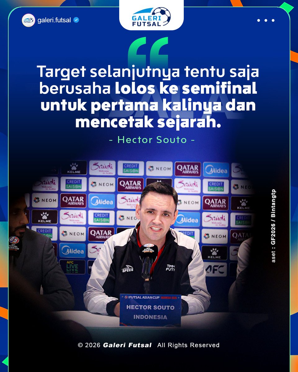 Hector Souto menanamkan mental tanpa rasa takut, mendorong Timnas Futsal Indonesia berani menantang dominasi Iran di level Asia.